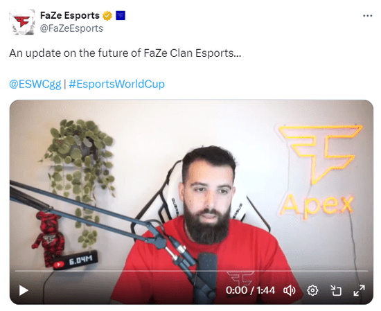 Latest news on the future of FAZE Clan Esports...