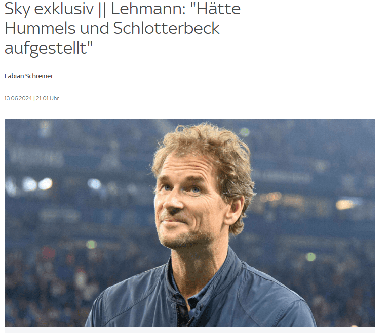 Lehmann: Germany’s exclusion of Hummels could be a mistake; France favored over England for Euro success -illustration-