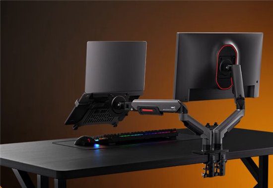 Efficient HKC KR50 & KR51 Dual-Monitor Mount Arms: Elevate Productivity with a Lift of Your Hand -illustration-6