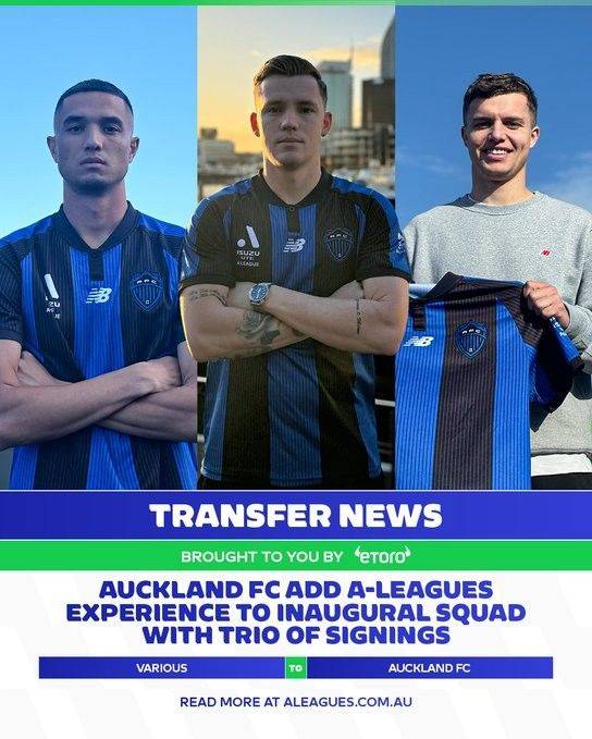 Recruitment Continues! Auckland FC Announces the Signing of Galoway, Elliott, and Champness -illustration-