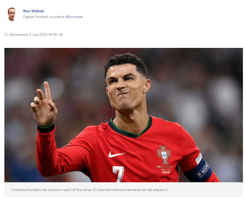 Sky Sports journalist: Ronaldo and Portugal can’t rely on past glories, or they’ll become like a singer who only sings one song -illustration-