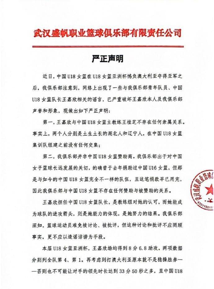 Wuhan Women’s Basketball Team Strongly Denounces Rumors Surrounding U18 Captain Wang Jiaxin: Serious Damage to Her and Club’s Reputation and Image -illustration-