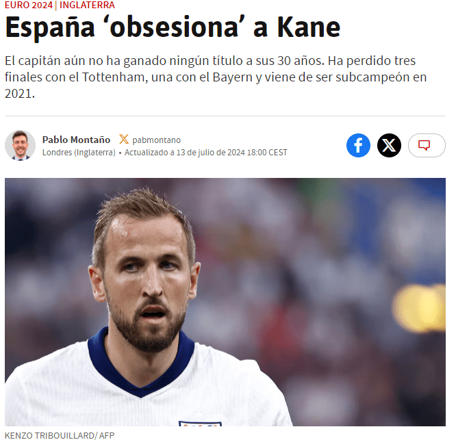 Spanish Media: Kane, a Champion’s Pariah, Spain Will Decide If His Trophy Cabinet Remains Barren -illustration-