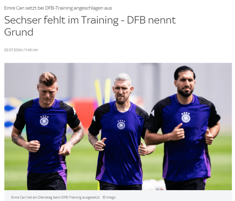 Eintracht Frankfurt: Emre Can’s absence from training is a precautionary measure due to minor muscle issues -illustration-