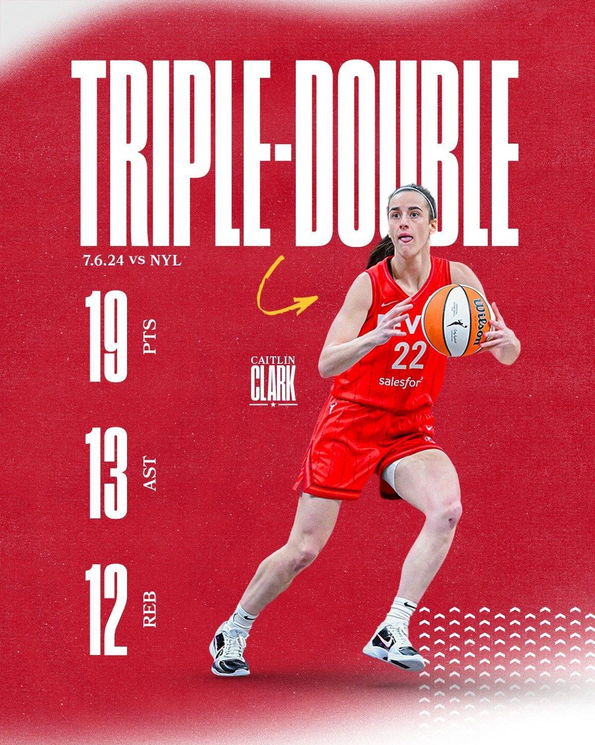 Historic Rookie Triple-Double! No. 1 Pick Clark Leads Comeback Win Over Top-Placed Liberty -illustration-