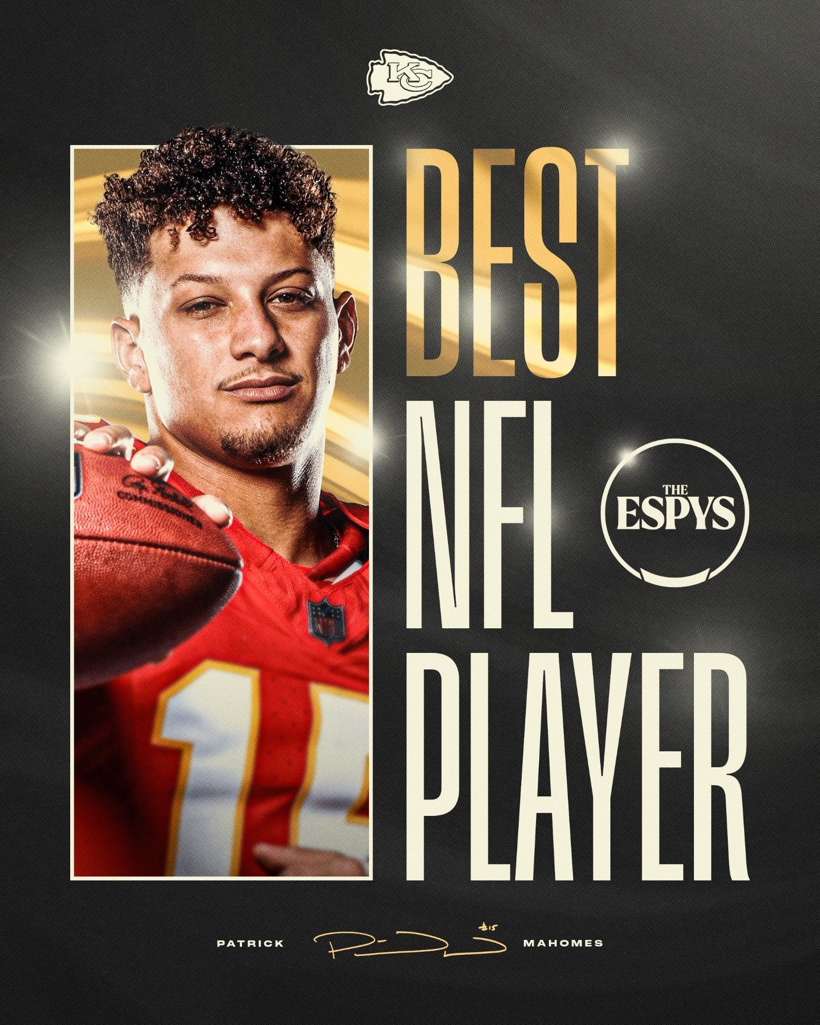 No Suspense! Mahomes Clinches ESPYS NFL Player of the Year -illustration-