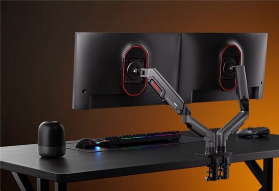 Efficient HKC KR50 & KR51 Dual-Monitor Mount Arms: Elevate Productivity with a Lift of Your Hand -illustration-3