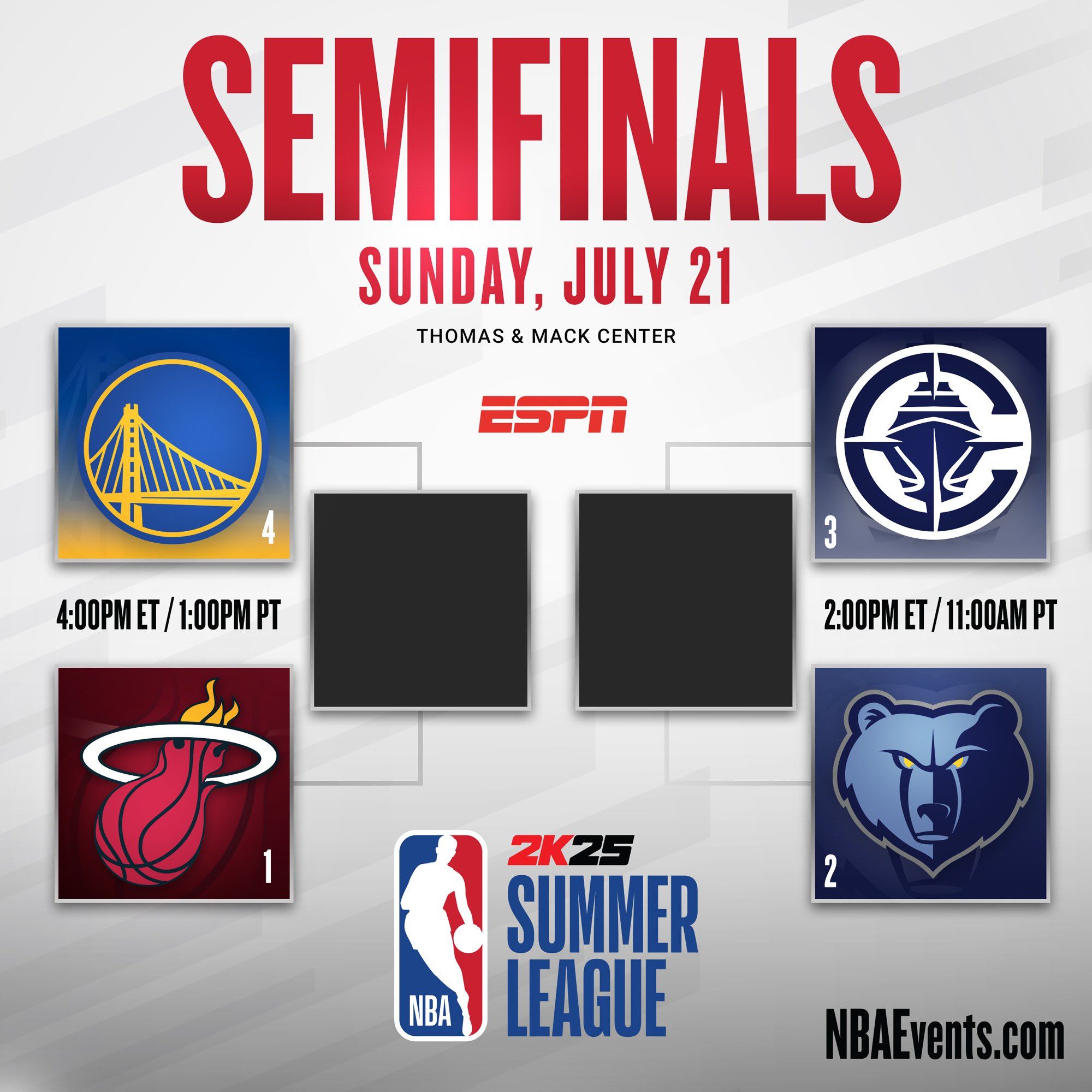 Summer League Semifinal Matchups Revealed: Heat vs. Warriors, Clippers vs. Grizzlies -illustration-