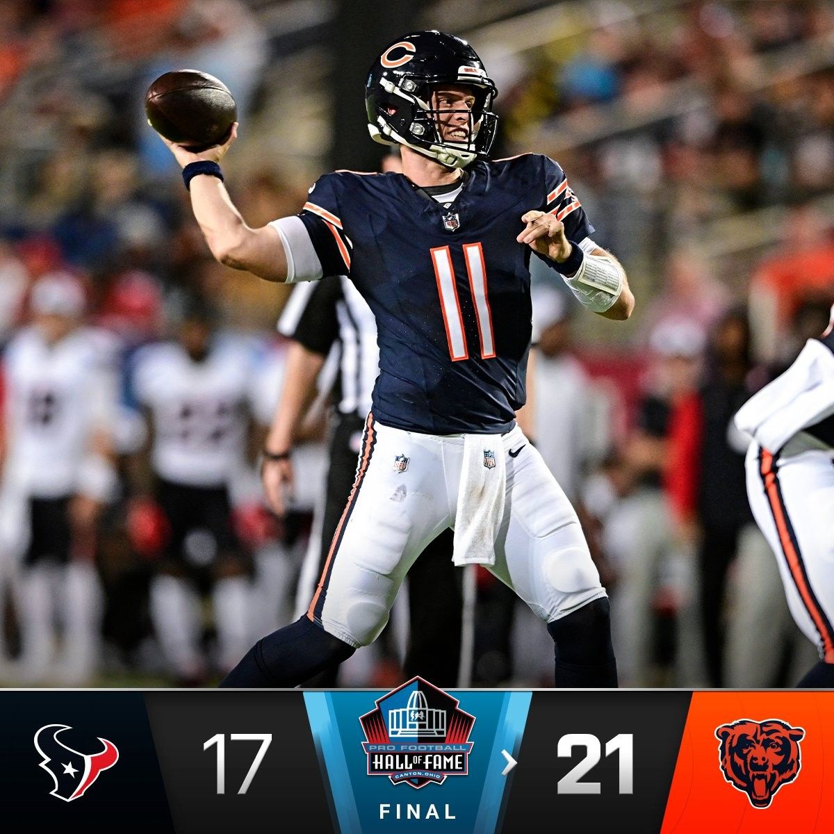 Official: First Preseason NFL Game Cut Short Due to Bad Weather—Final Score Bears vs. Texans -illustration-