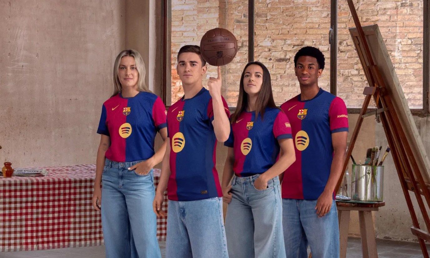 Nice Look? Barcelona Unveils Home Kit for the 24/25 Season with a Half Red-Half Blue Design and Centered Crest -illustration-