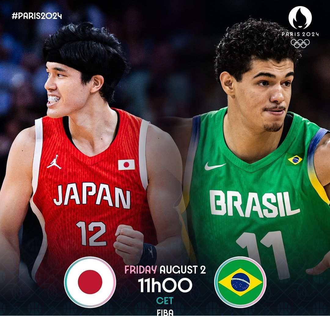 Olympic Men’s Basketball Halftime: Caboclo + Yuki Fujita Points Brazil Leads Japan with Triples – -illustration-