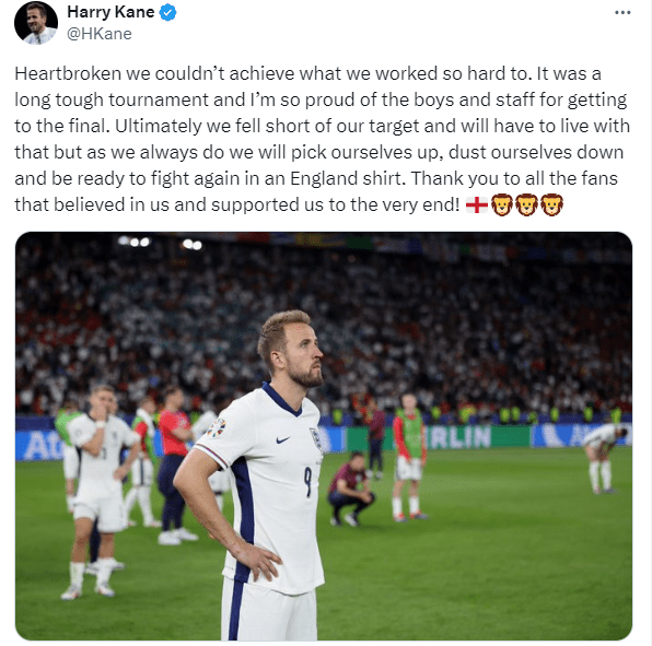 Kane’s Social Media Post: Heartbreaking to Work So Hard and Not Achieve Our Goal -illustration-