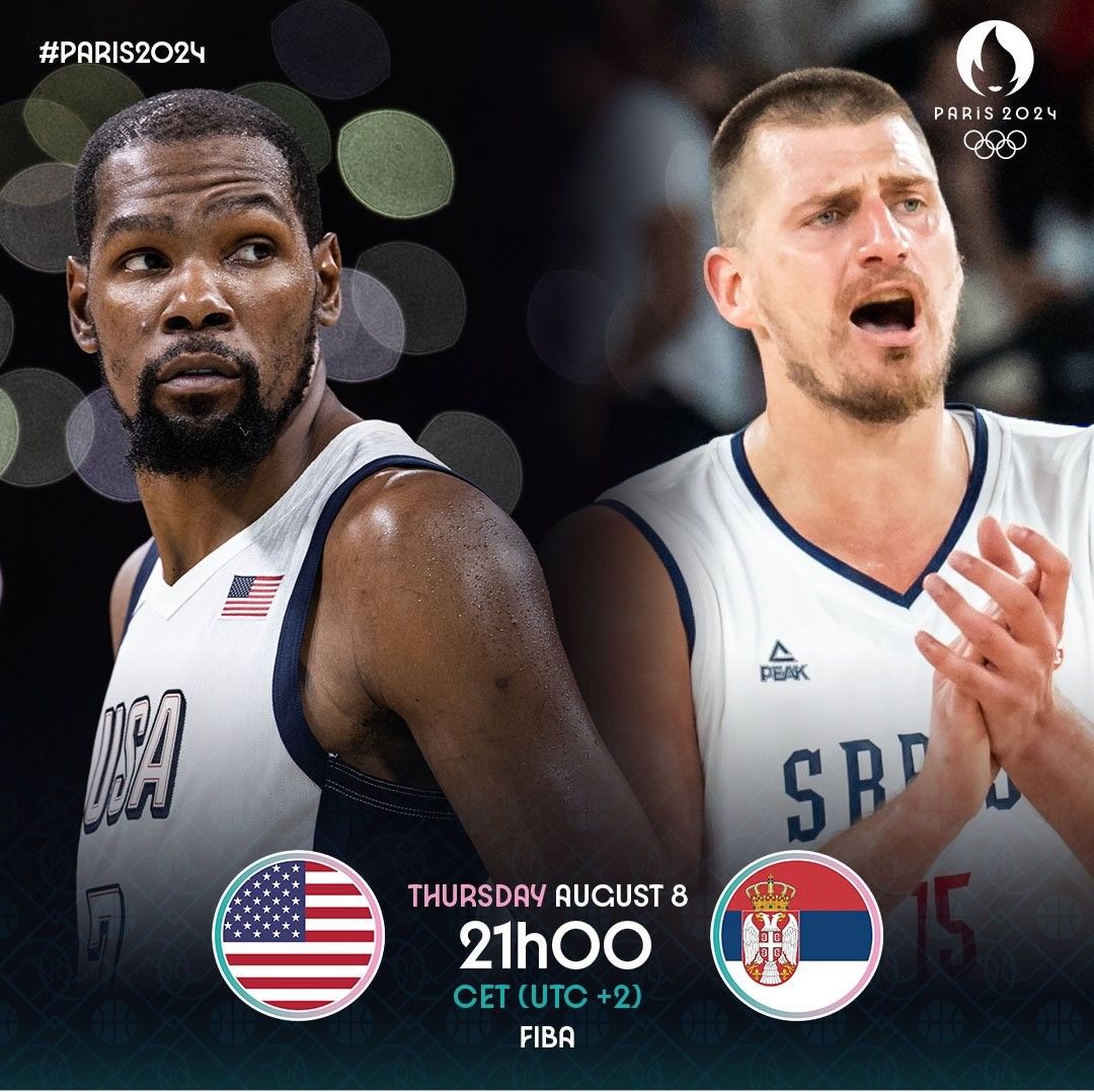 FIBA Releases Pre-game Poster for USA Men’s Basketball vs Serbia: A Classic Olympic Match – Who Are You Supporting? -illustration-