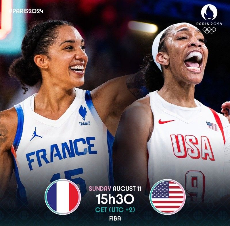 FIBA Releases Olympic Women’s Basketball Final Warm-up Poster: France vs. USA for the Gold -illustration-