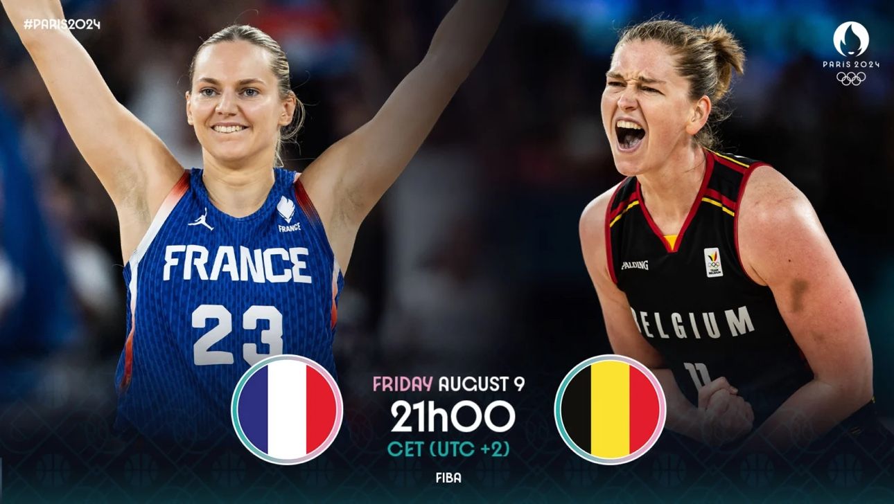 FIBA Releases Olympic Women’s Basketball Semi-final Poster for France vs Belgium: Who Will Create New History? -illustration-