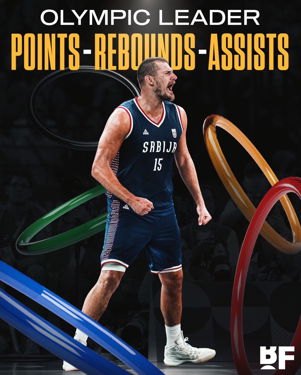 Too Strong! Jokic Becomes the First Player to Lead in Total Points, Rebounds, and Assists in a Single Olympics -illustration-