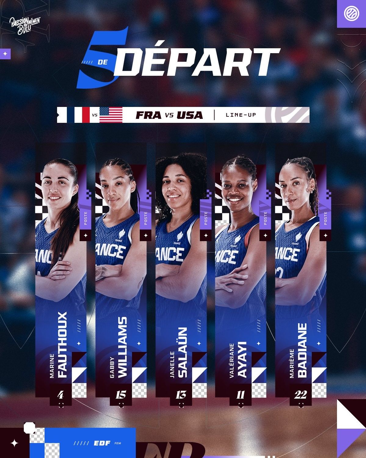 Full of Grit! France Women’s Basketball Team Leads in Offensive Rebounds Over the USA in the First Half -illustration-