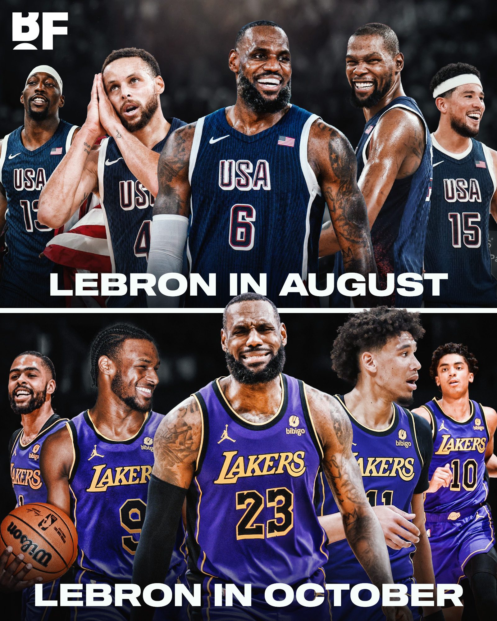 This Prediction Already?US Media Shares Comparison Photos of James in August and October: Beaming With Joy Versus Sullen -illustration-