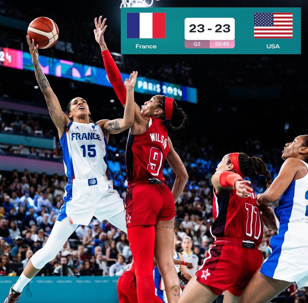 Olympic Women’s Basketball Gold Medal Semi-Final: Wilson Scores and Rebounds, Williams Scores, USA – France -illustration-