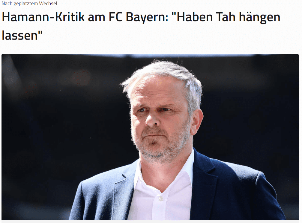 Hammann Criticizes Bayern for Failing to Sign Tah: “Should Take Responsibility for Transfer Failure, Why Not Agree if Leverkusen Wants 30 Million Euros” -illustration-