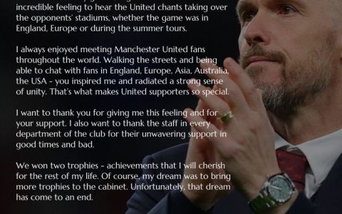 Ten Hag Speaks Out: Wanted to Win More for Manchester United, Sadly the Dream is Shattered