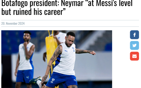 Botafogo President: Neymar is Stronger than Ronaldo, on Par with Messi, but Ruined His Own Career