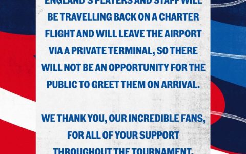 Polite Decline! England FA: Players to Return Home on Charter Flight and Leave Airport Alone, No Need for Fans to Pick Up