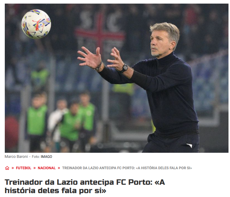 Lazio Coach: Facing Porto is a Stiff Test, We Must Show High Levels in an Open Game