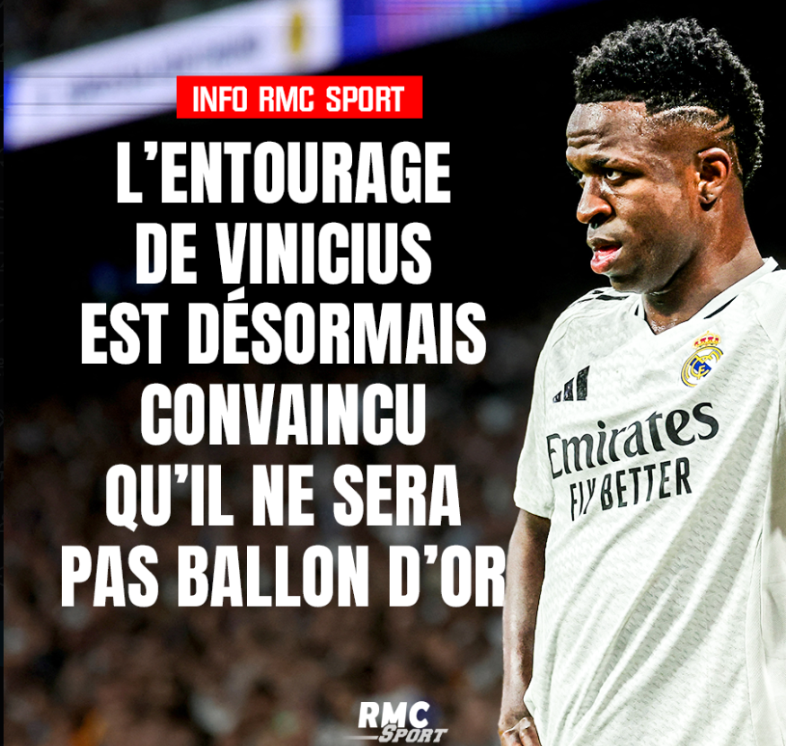 RMC: Vinícius Jr.'s Entourage Believes Player Unlikely to Win Ballon d'Or